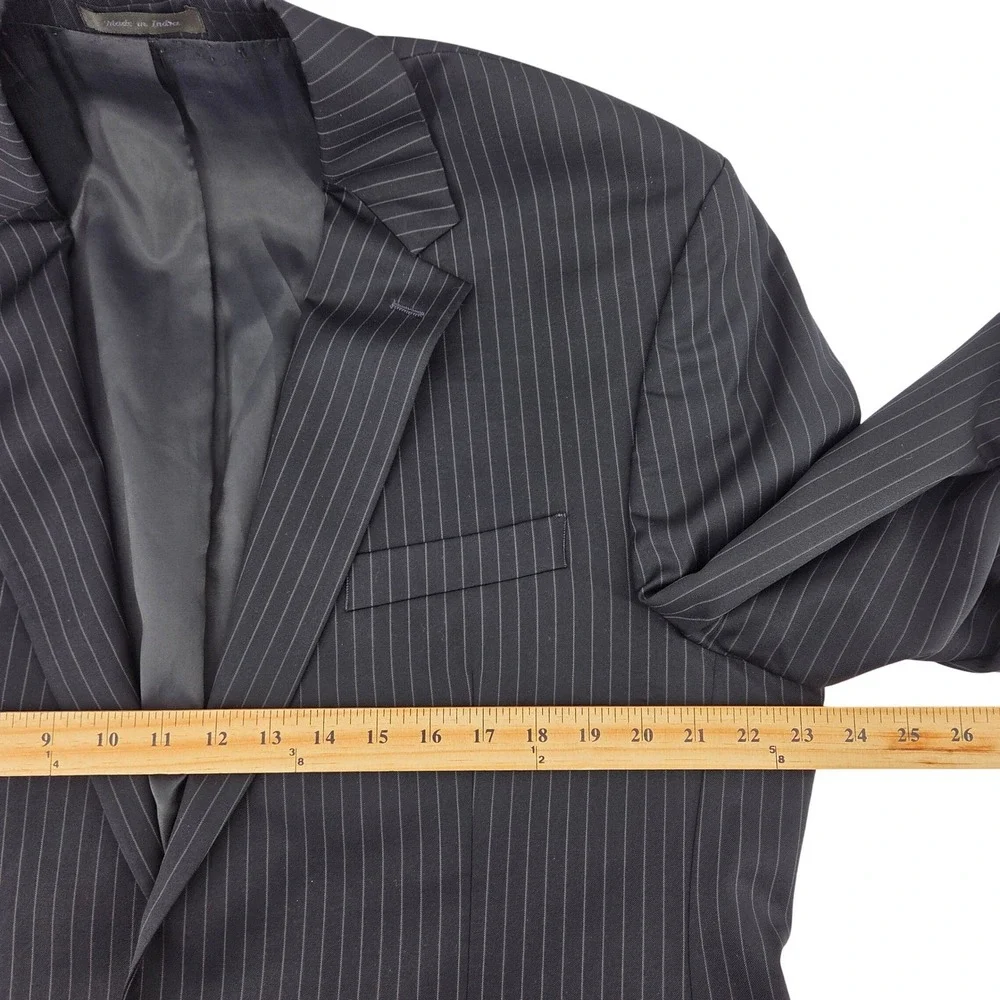 Lauren Ralph‎ Lauren Men's Navy Pinstripe Wool Suit Blazer Jacket 44L